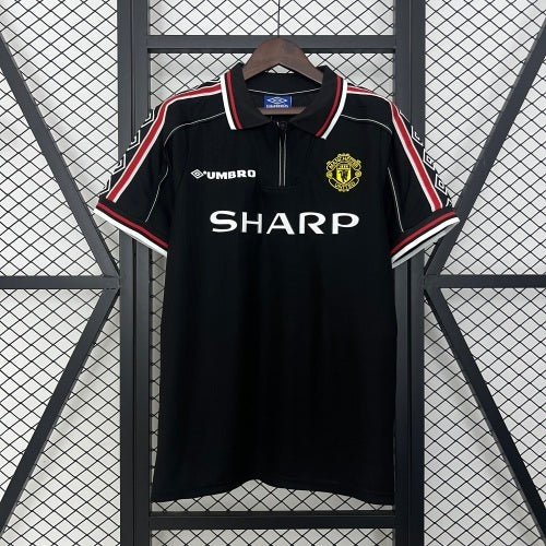 1990s Manchester United Retro Football Shirt | Black Red Home