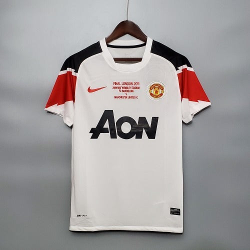 2010s Manchester United Retro Football Shirt | White Red Home