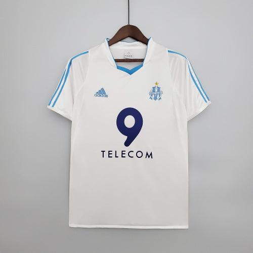 1990s Marseille Retro Football Shirt | White Sky Blue Home