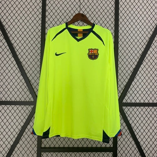 2010s Barcelona Retro Football Shirt | Neon Yellow Black Third