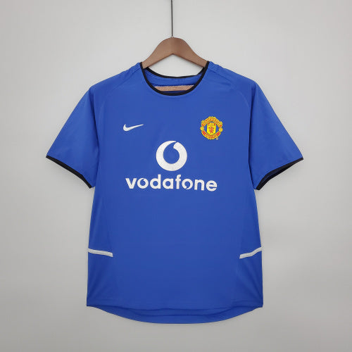 2000s Manchester United Retro Football Shirt | Blue White Home