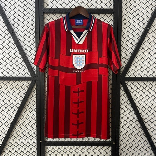 1990s England Retro Football Shirt | Red Black Home