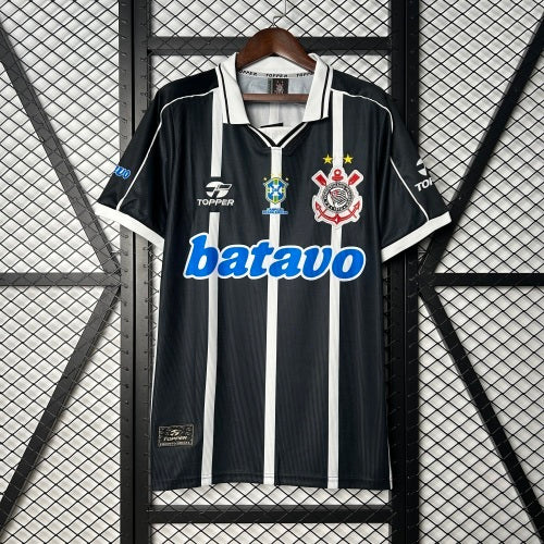 1990s Corinthians Retro Football Shirt | Black White Home