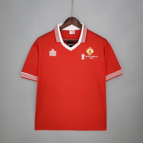 1970s Manchester United Retro Football Shirt | Red White Home