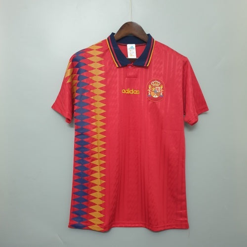 1990s Spain Retro Football Shirt | Red Yellow Home