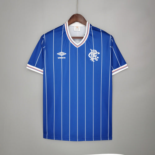 1980s Rangers Retro Football Shirt | Blue White Home