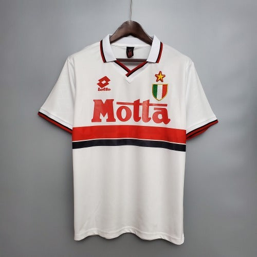 1990s AC Milan Retro Football Shirt | White Red Third