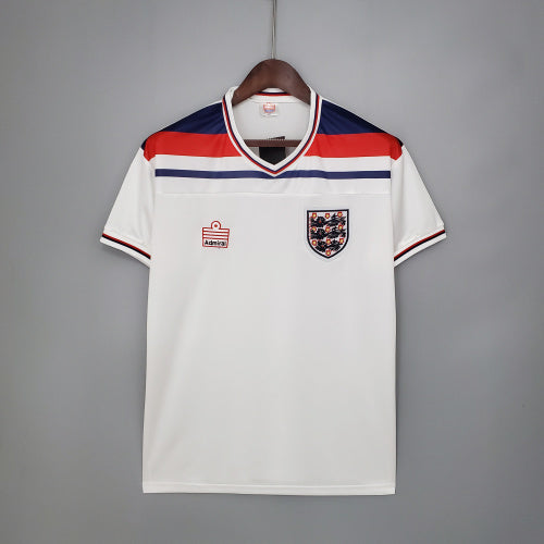 1980s England Retro Football Shirt | White Red Home
