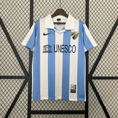 1990s Malaga Retro Football Shirt | Sky Blue White Home