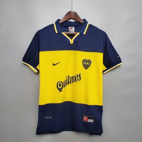 1990s Boca Juniors Retro Football Shirt | Navy Yellow Home