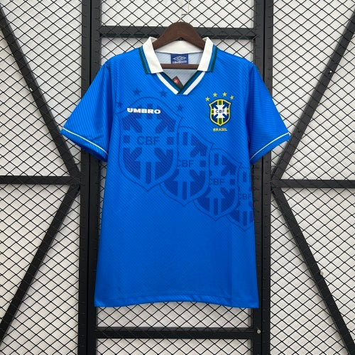 1990s Brazil Retro Football Shirt | Blue White Home