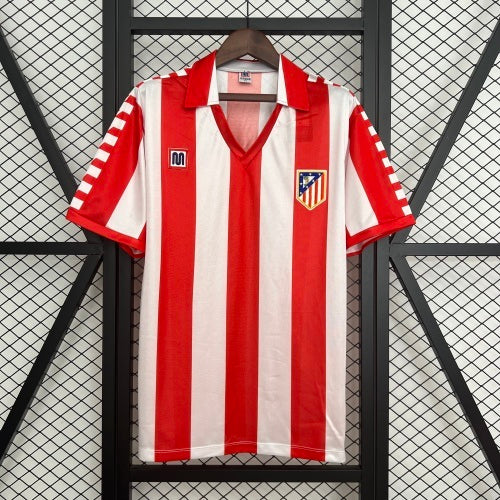1980s Atletico Madrid Retro Football Shirt | Red White Home