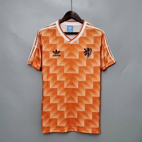 1980s Netherlands Retro Football Shirt | Orange White Home