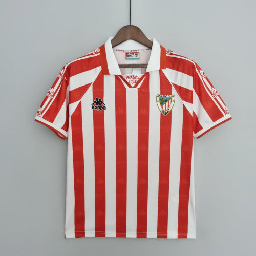 1990s Athletic Bilbao Retro Football Shirt | Red White Home
