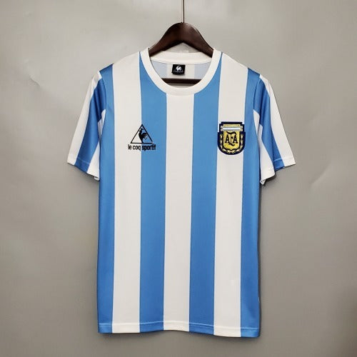 1990s Argentina Retro Football Shirt | Sky Blue White Home