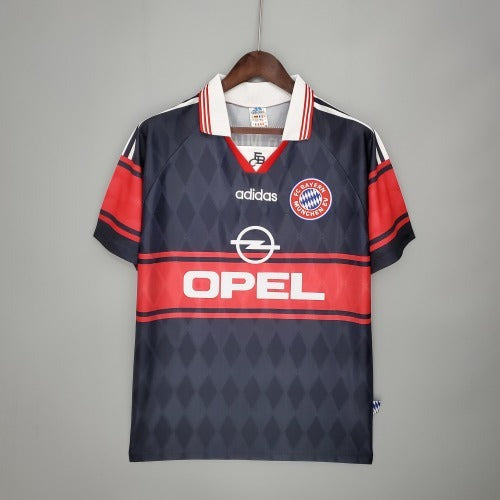 1990s Bayern München Retro Football Shirt | Navy Red Home