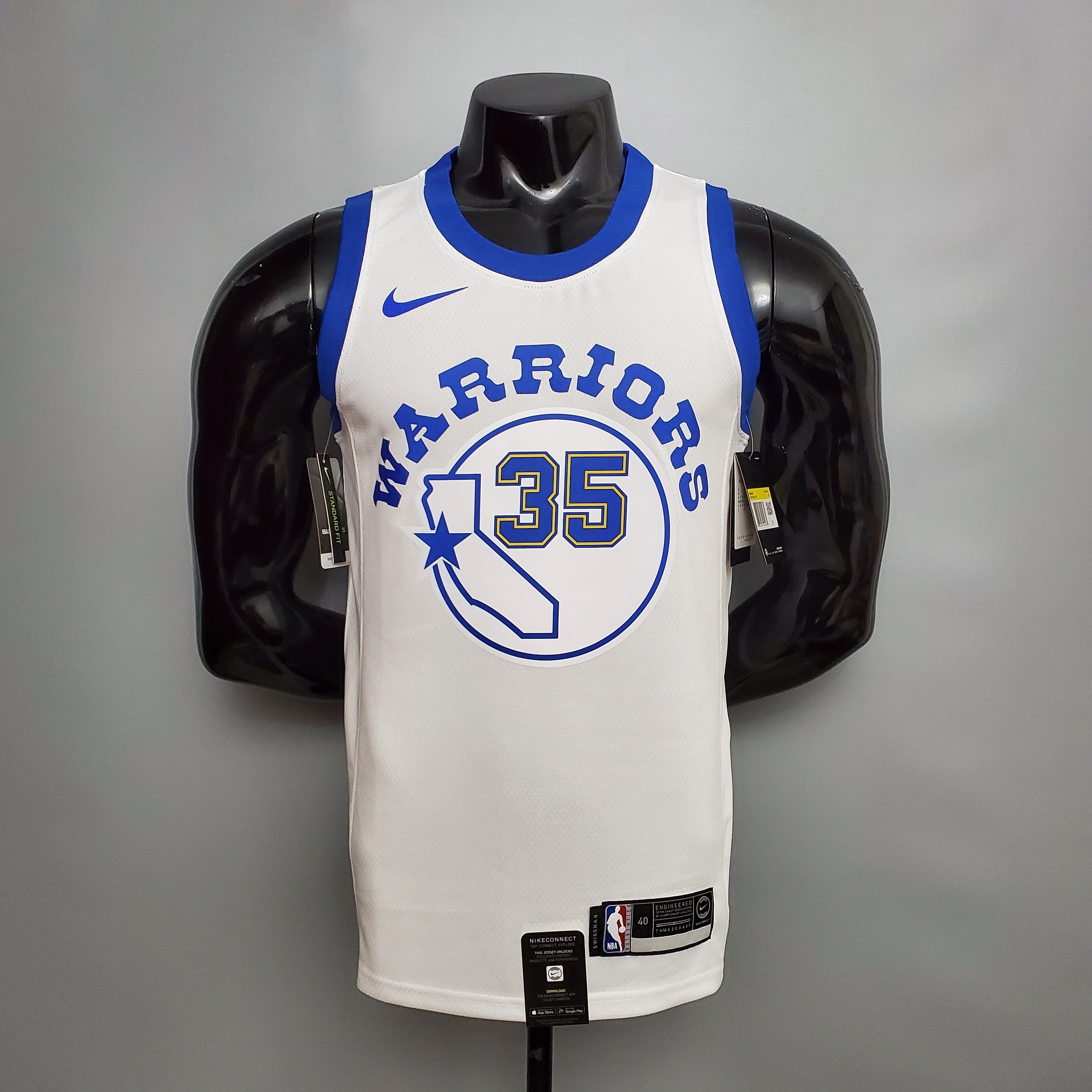 2018 Golden State Durant #35 Retro Basketball Jersey