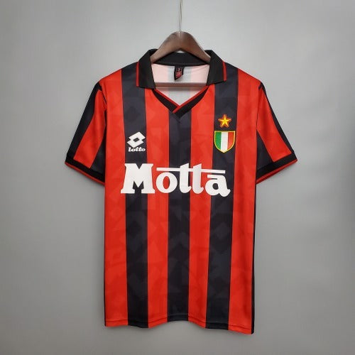 1980s AC Milan Retro Football Shirt | Red Black Home
