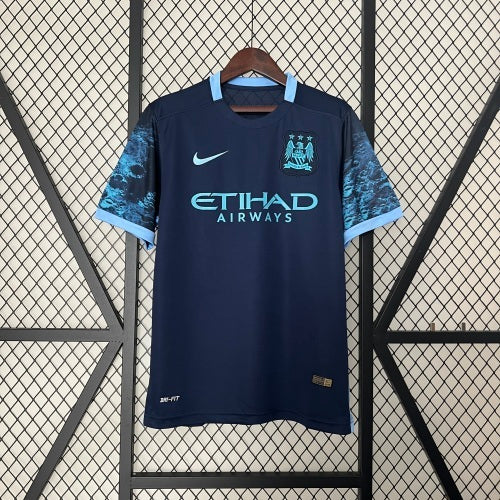 2010s Manchester City Retro Football Shirt | Navy Blue Third