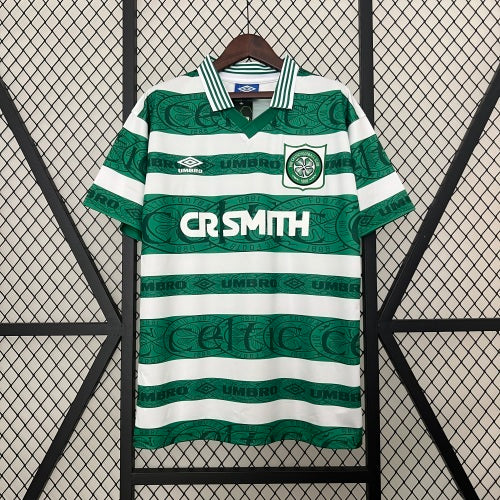 1990s Celtic Retro Football Shirt | Green White Home