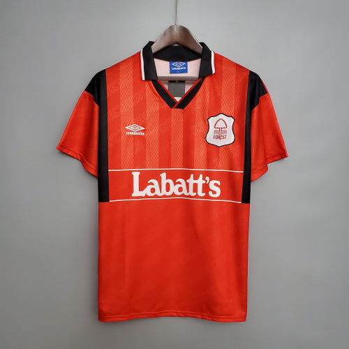 1990s Nottingham Forest Retro Football Shirt | Red Black Home
