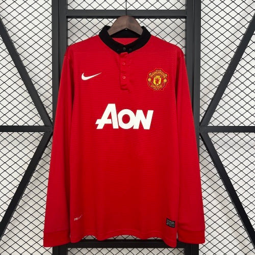 2010s Manchester United Retro Football Shirt | Red Black Home
