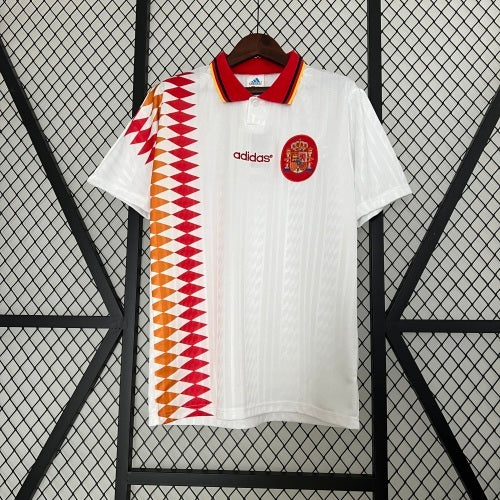 1990s Spain Retro Football Shirt | White Red Home