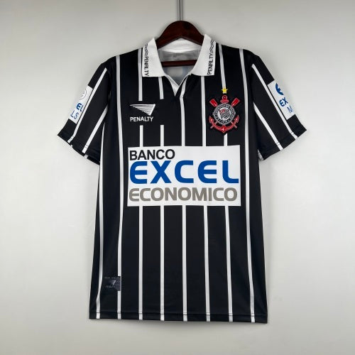 1990s Corinthians Retro Football Shirt | Black White Home