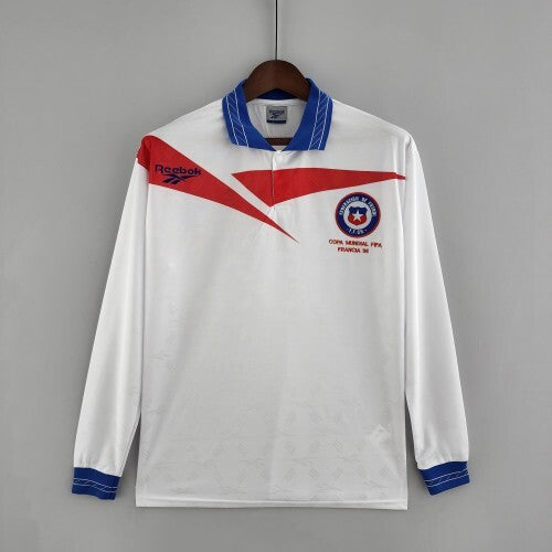 1990s Chile Retro Football Shirt | White Red Home