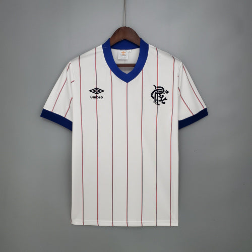1980s Rangers Retro Football Shirt | White Blue Home