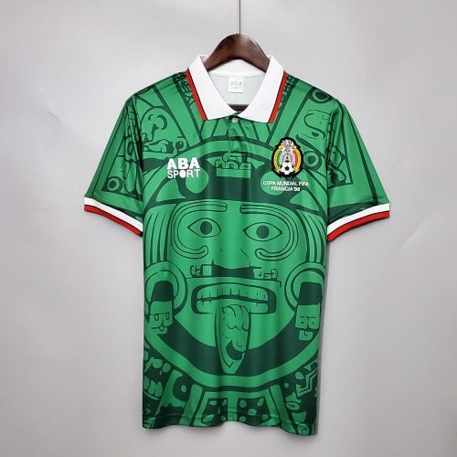 1990s Mexico Retro Football Shirt | Green Red Home