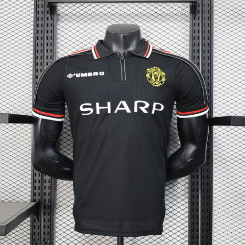 1990s Manchester United Retro Football Shirt | Black Red Home