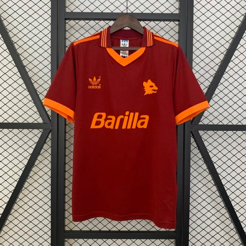 1980s Roma Retro Football Shirt | Maroon Orange Home