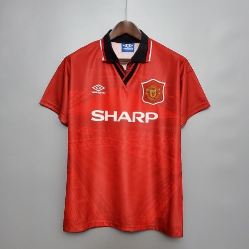 1990s Manchester United Retro Football Shirt | Red Black Home