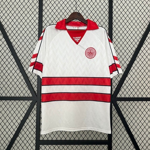 1990s Denmark Retro Football Shirt | White Red Home