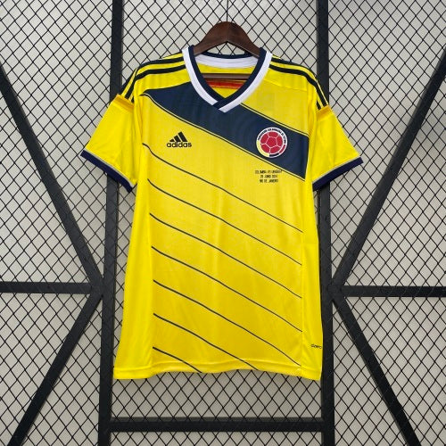 2010s Colombia Retro Football Shirt | Yellow Navy Home