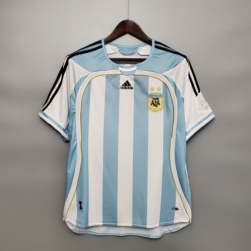 2000s Argentina Retro Football Shirt | Sky Blue White Home