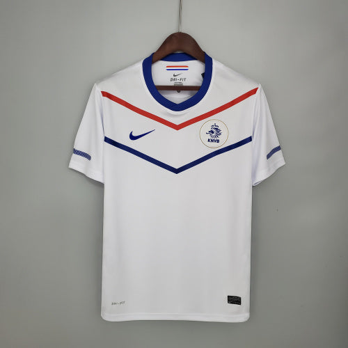 2010s Netherlands Retro Football Shirt | White Blue Home