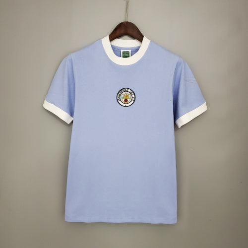 1970s Manchester City Retro Football Shirt | Sky Blue White Home