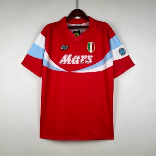 1990s Napoli Retro Football Shirt | Red Light Blue Home