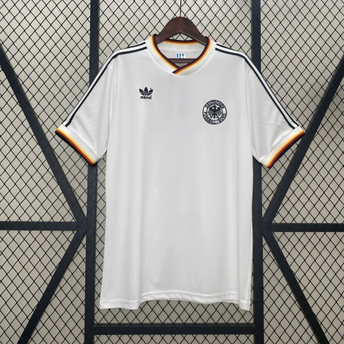 1980s Germany Retro Football Shirt | White Black Home