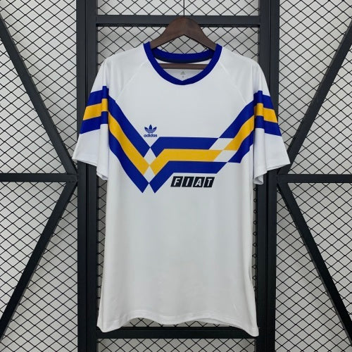 1980s Retro Football Shirt | White Blue Yellow Home