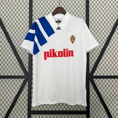 1990s Real Zaragoza Retro Football Shirt | White Blue Home