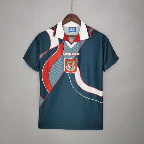 1990s Wales Retro Football Shirt | Navy Red Home