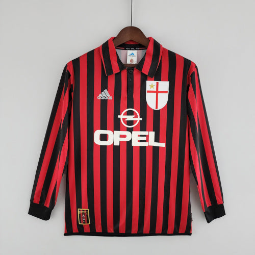 1990s AC Milan Retro Football Shirt | Red Black Home