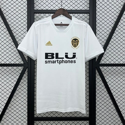 2010s Valencia Retro Football Shirt | White Gold Home