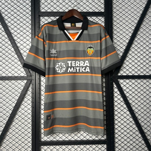 1990s Valencia Retro Football Shirt | Grey Orange Third