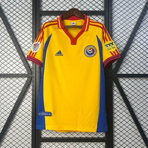 1990s Romania Retro Football Shirt | Yellow Blue Home
