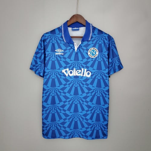 1990s Napoli Retro Football Shirt | Blue Light Blue Home