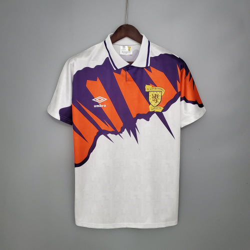 1990s Scotland Retro Football Shirt | Purple Orange Home